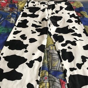 XL Cow Print Jeans